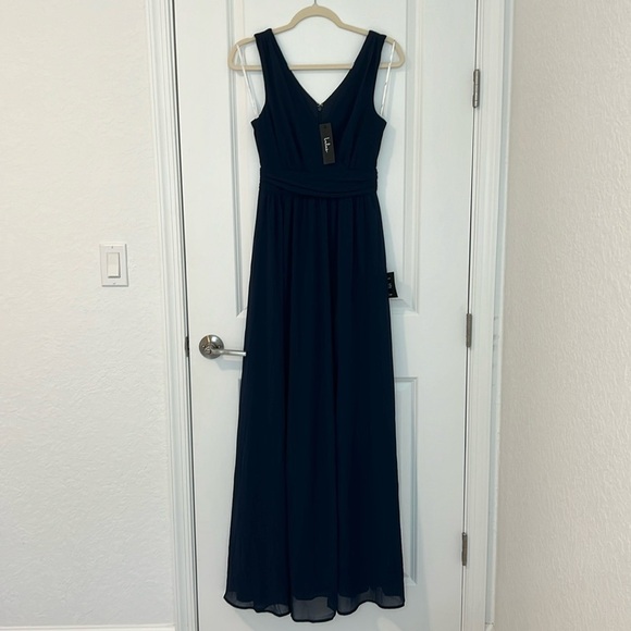 NWT Lulus Thoughts of Hue Navy Blue Surplice Maxi Dress XS - Picture 14 of 17